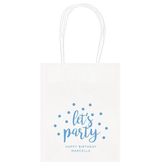 Confetti Dots Let's Party Mini Twisted Handled Bags